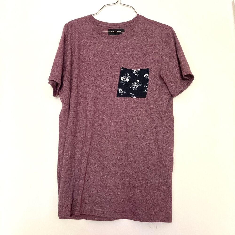 PacSun lilac purple surfer skater mens T-shirt with floral pocket size Medium